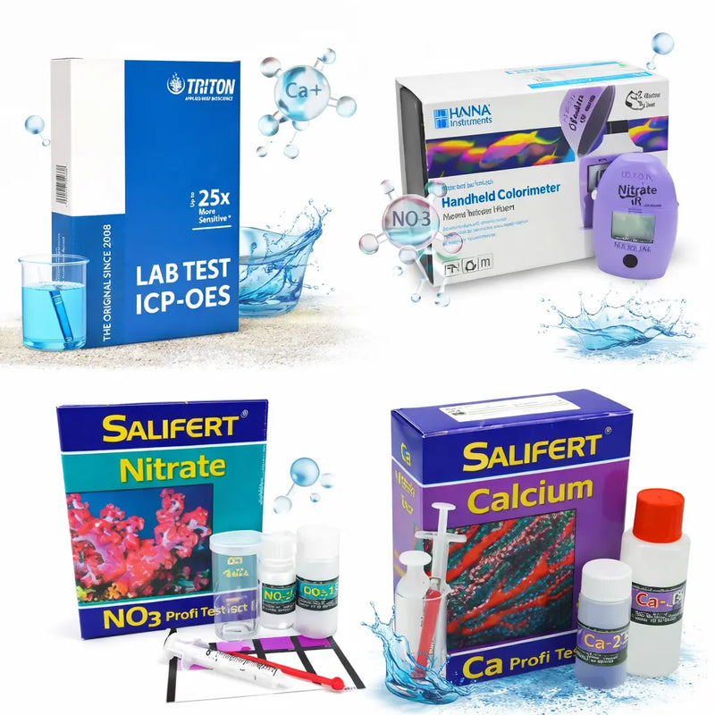 Testkits zeewateraquarium (KH, Ca, Mg, NO3, PO4) + Hanna & ICP | ReefBucket ReefBucket