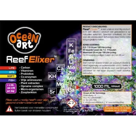 Ocean Art Reef Elixer 0.5 L voor zeewateraquarium